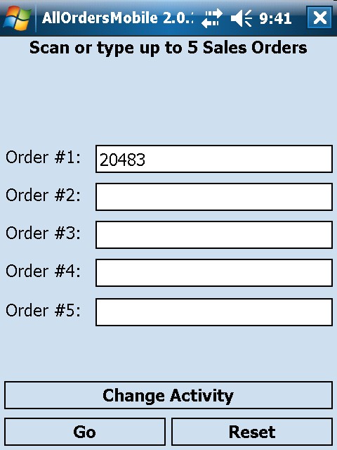 Sales Order Entry Screen