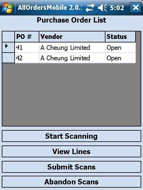 purchase order list in sap