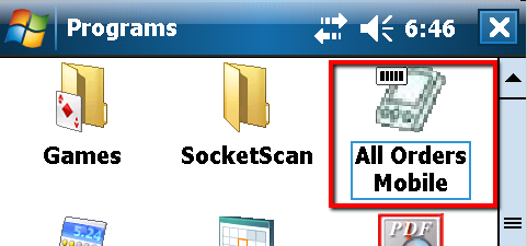 All Order Mobile In The Programs Folder